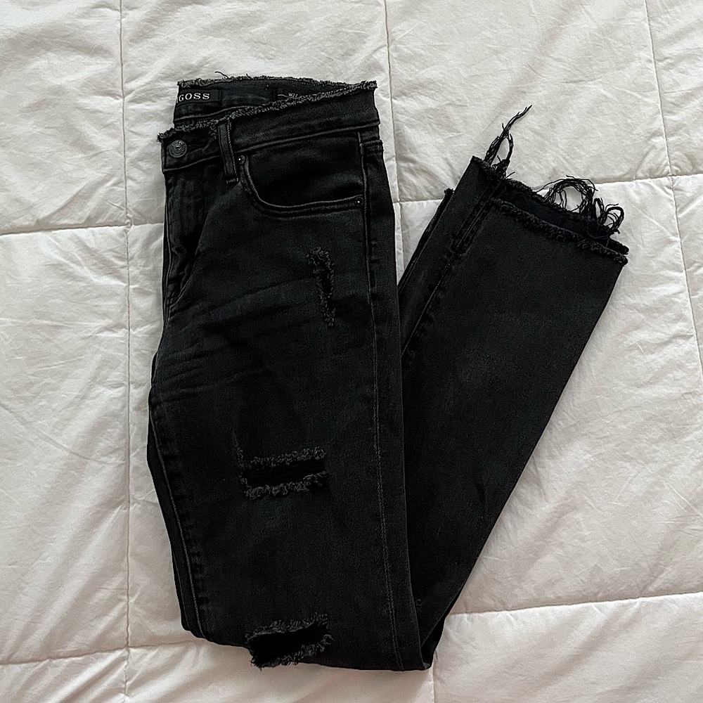 NWOT Vigoss Distressed Black Denim Jeans